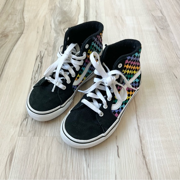 Vans Girls checkered Hi tops - Picture 2 of 7